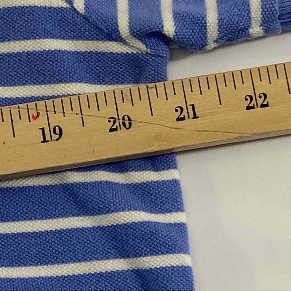 Polo Ralph Lauren Custom Fit Blue White Striped Men’s Size L Polo Shirt - Picture 10 of 10